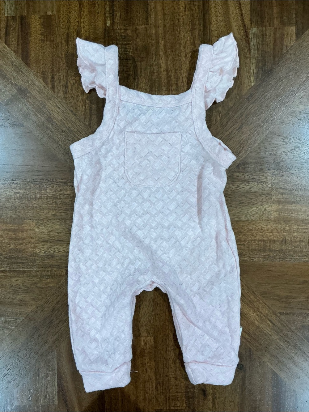 Snug 3-6 Months Baby Girls' Pink Quilted Romper with Ruffle Straps